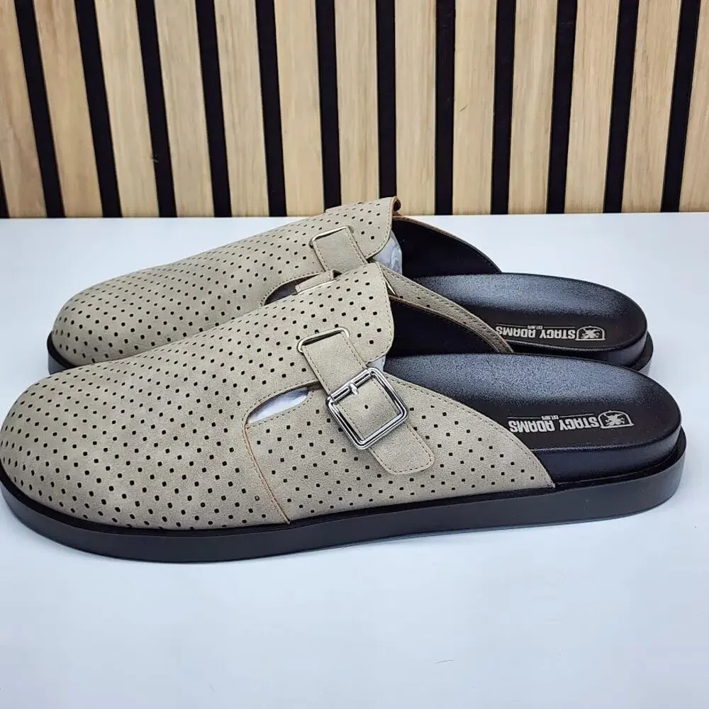 NEW - Stacy Adams Men’s Tan Buckle Slides Casual Slip On Mule Shoes - Size 13 M - Picture 3 of 4